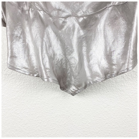 NWT Free People Cassandra Metallic Blouse in Pewter Size Small - Picture 11 of 14